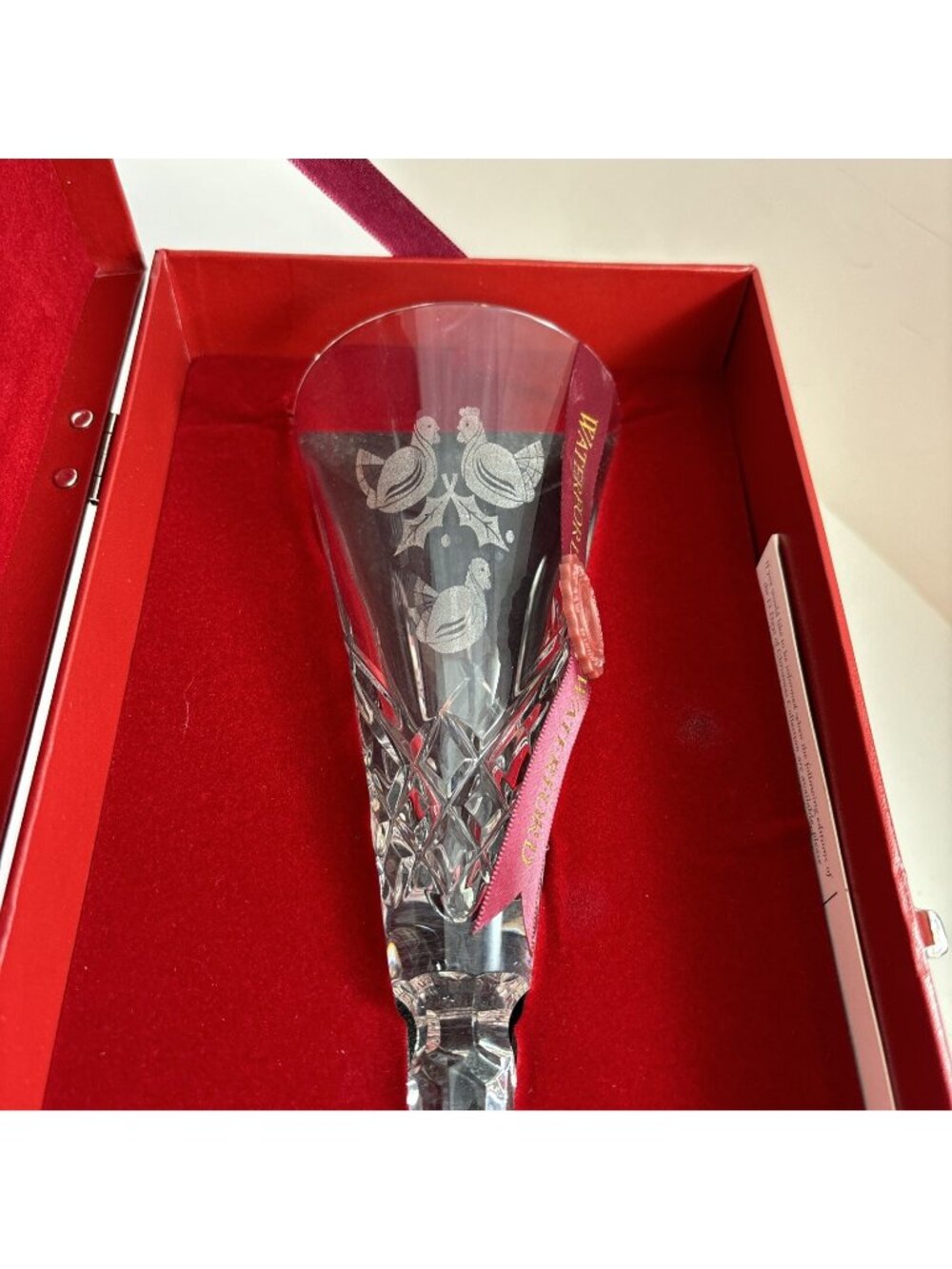 Waterford Crystal 12 Days of Christmas Three French Hens Flute 3rd Edition